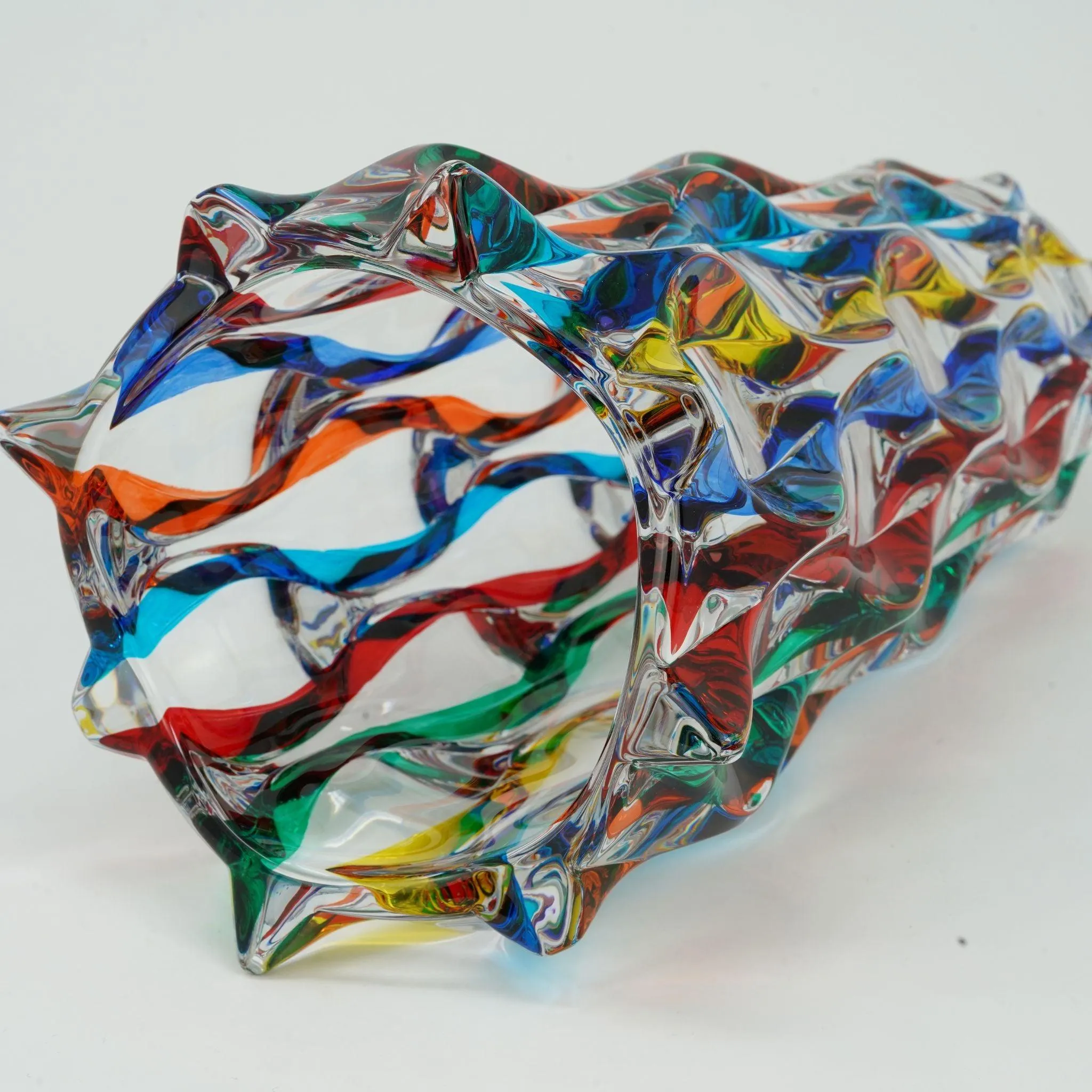 Lyrical Luxury Vase, Large, Hand Painted Crystal, Made in Italy