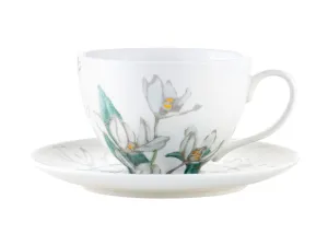 Maxwell & Williams Royal Botanic Gardens Australian Orchids Cup & Saucer 240ML White Gift Boxed