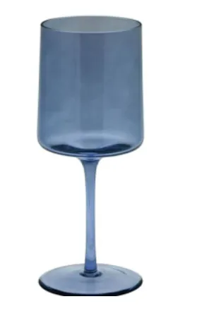 Mid Century Wine Glass - Blue