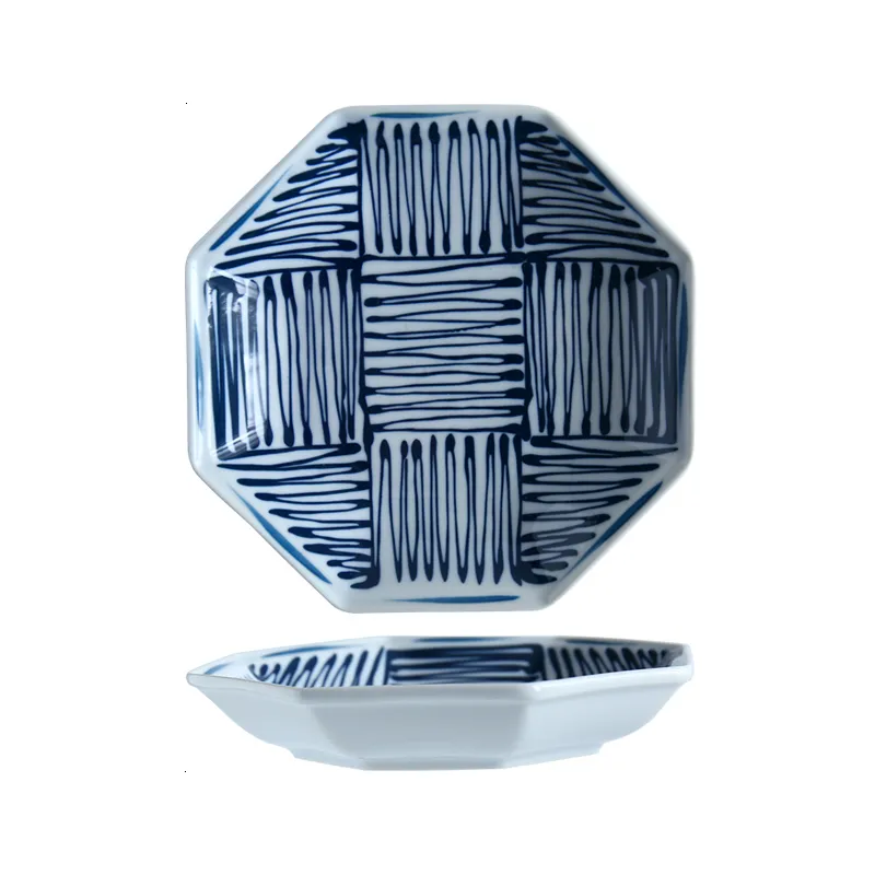 Modern Oriental Blue and White Serving Dish