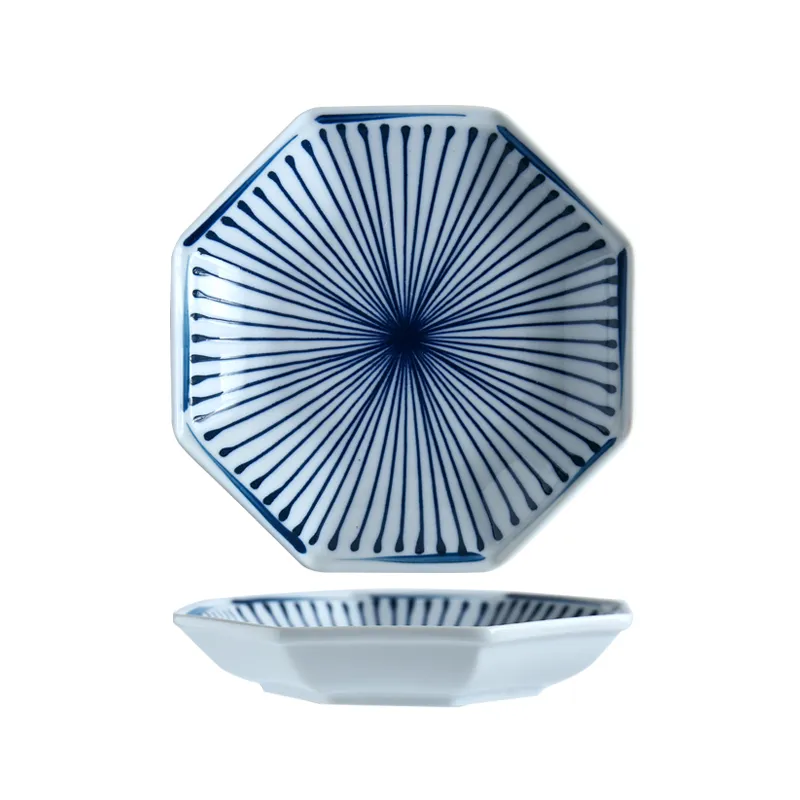 Modern Oriental Blue and White Serving Dish