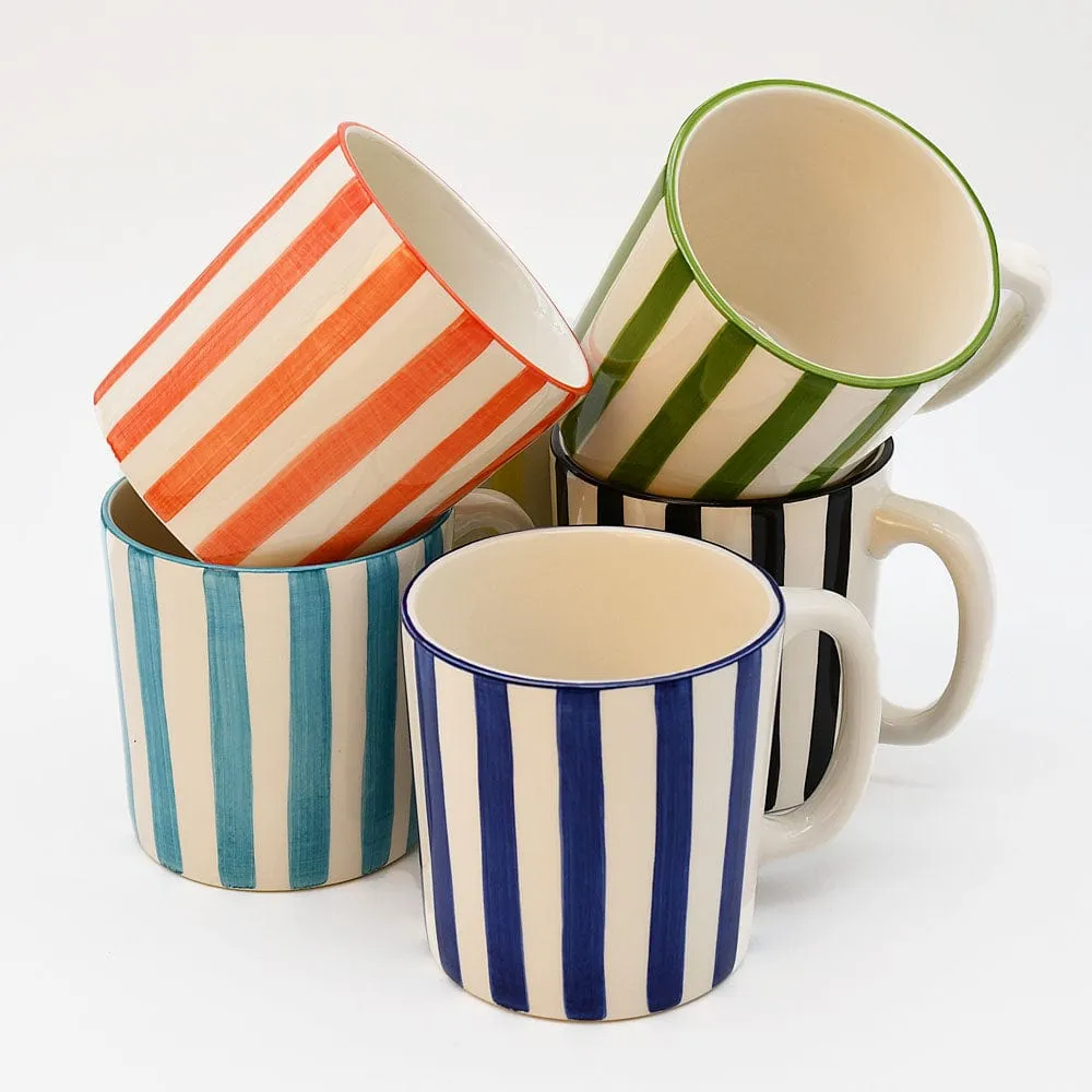 Mug rayé "Costa Nova Mar" - Bleu Cobalt