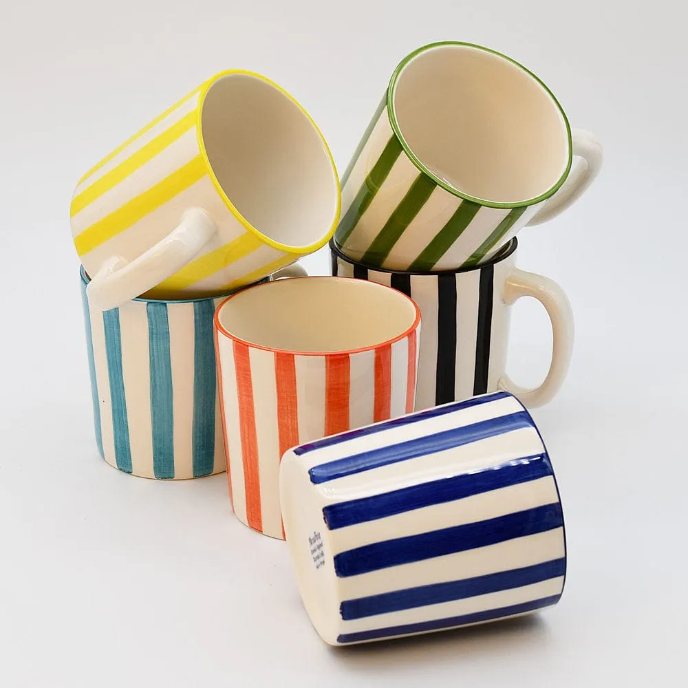 Mug rayé "Costa Nova Mar" - Jaune