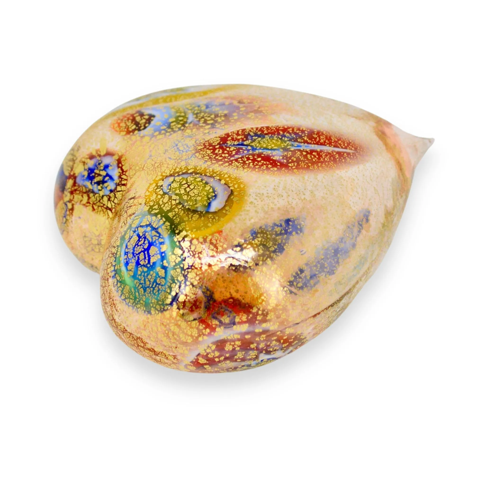 Murano Glass Blown Heart with Millefiori, multiple colors