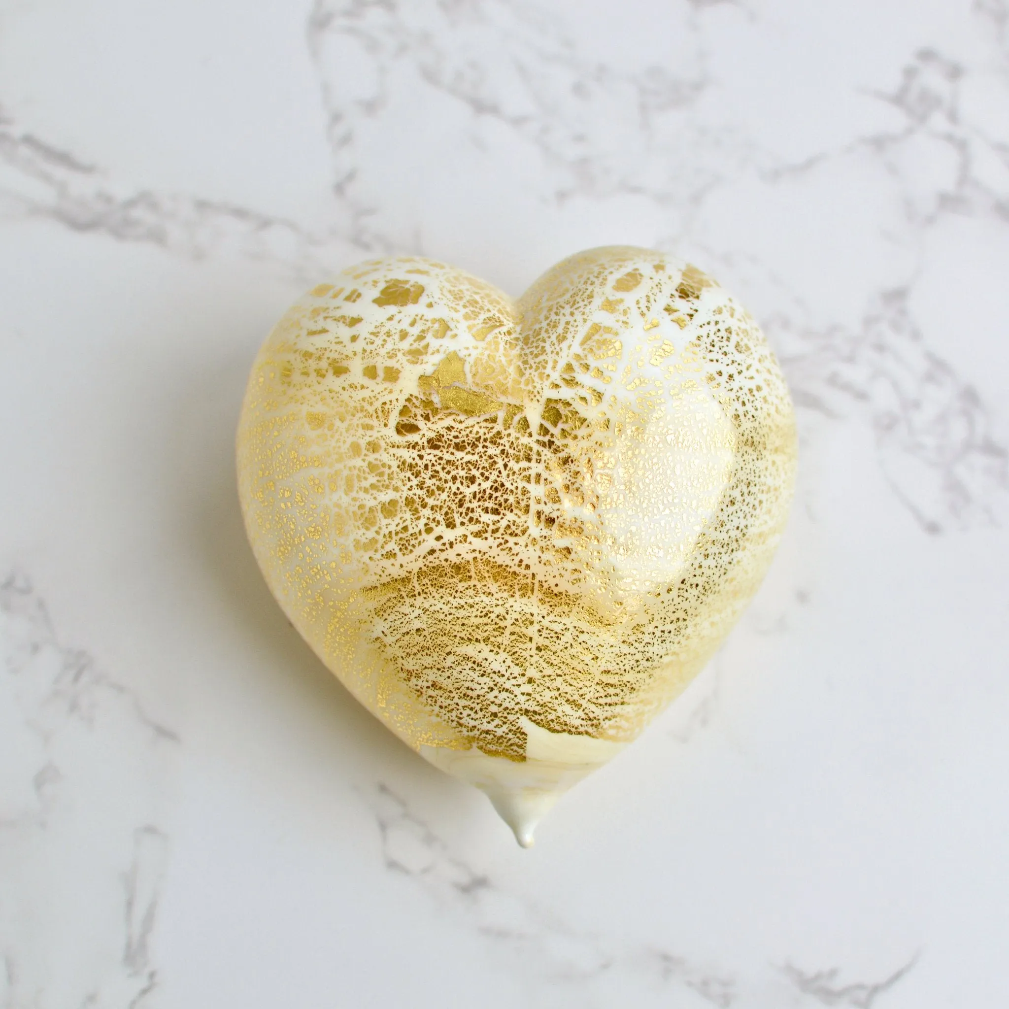 Murano Glass Heart with 24 karat gold, Choice of colors, Made in Italy