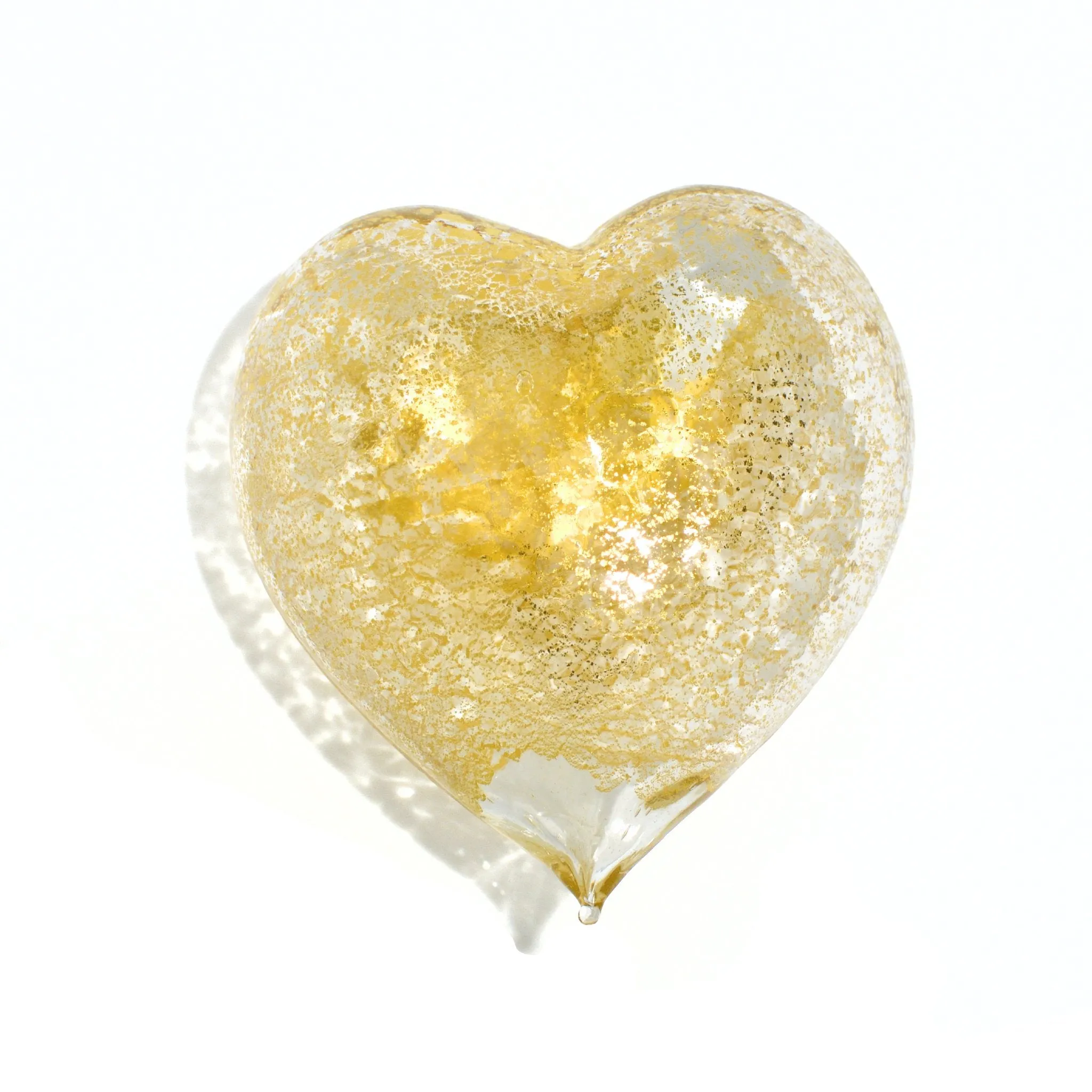 Murano Glass Heart with 24 karat gold, Choice of colors, Made in Italy