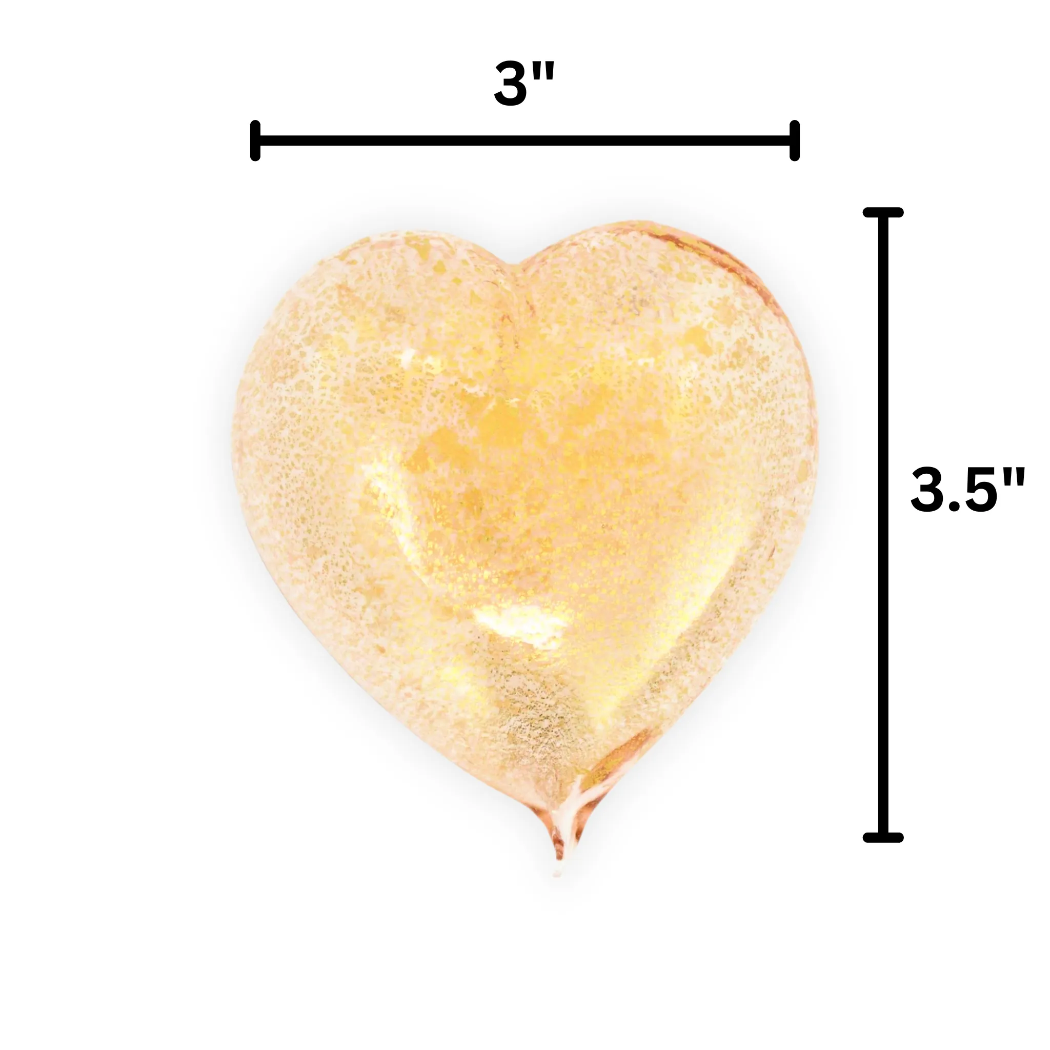 Murano Glass Heart with 24 karat gold, Choice of colors, Made in Italy