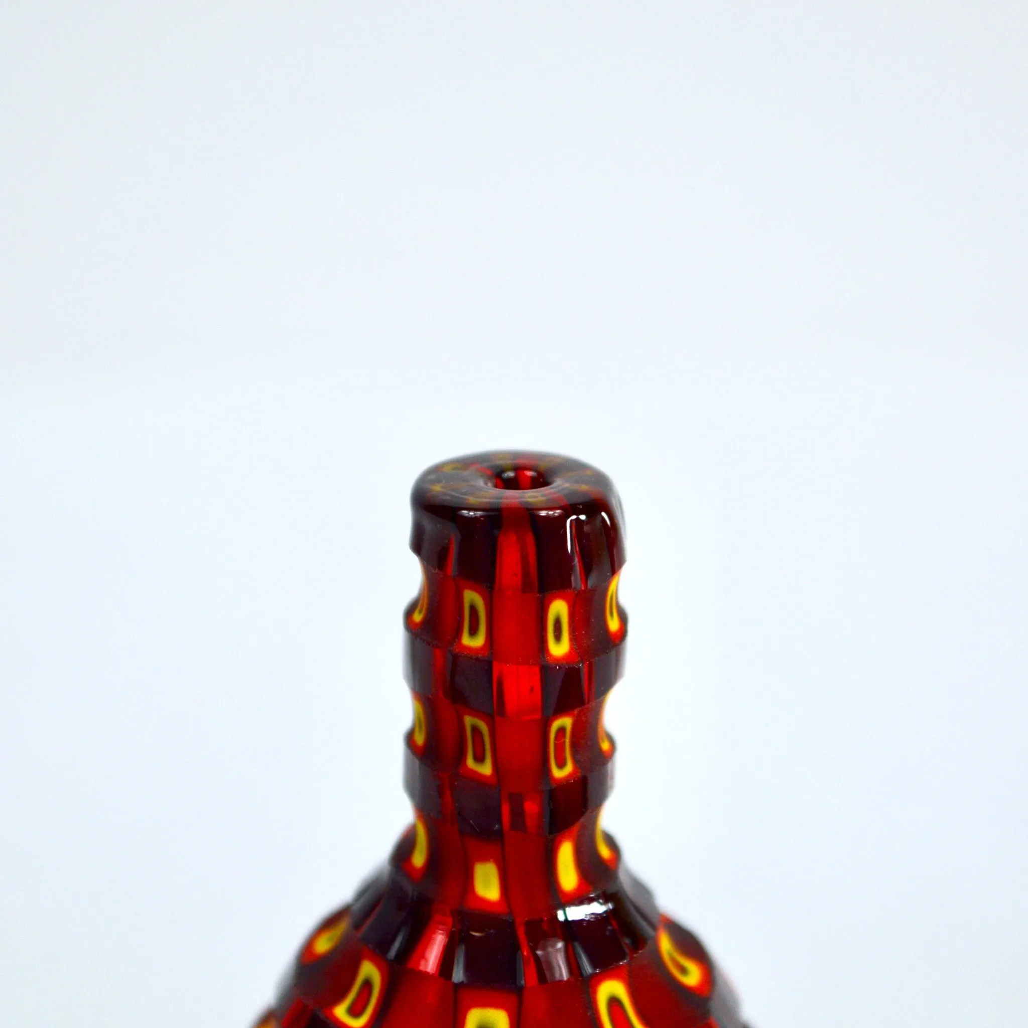 Murano Glass Millefiori Petite Decorative Bottles - Set of 3, Red
