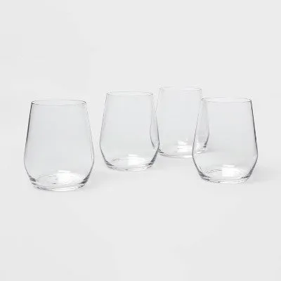Atherton 12oz Stemless Wine Glasses, 4-Pack, Glass - Threshold
