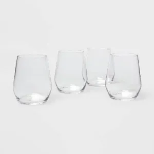 Atherton 12oz Stemless Wine Glasses, 4-Pack, Glass - Threshold