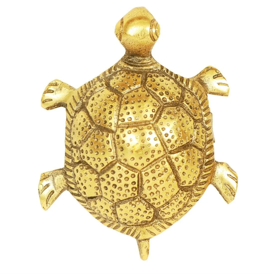 numeroastro Feng Shui/Vastu Metal Designer Turtle/Tortoise in Designer Golden Glass Plate for Wish Fulfilling (14 Cms)