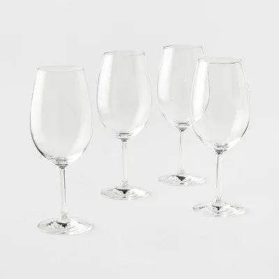 Open Box - Threshold Signature Crystal All-Purpose 4PK Red Wine Glasses Big Oversize 21.4oz