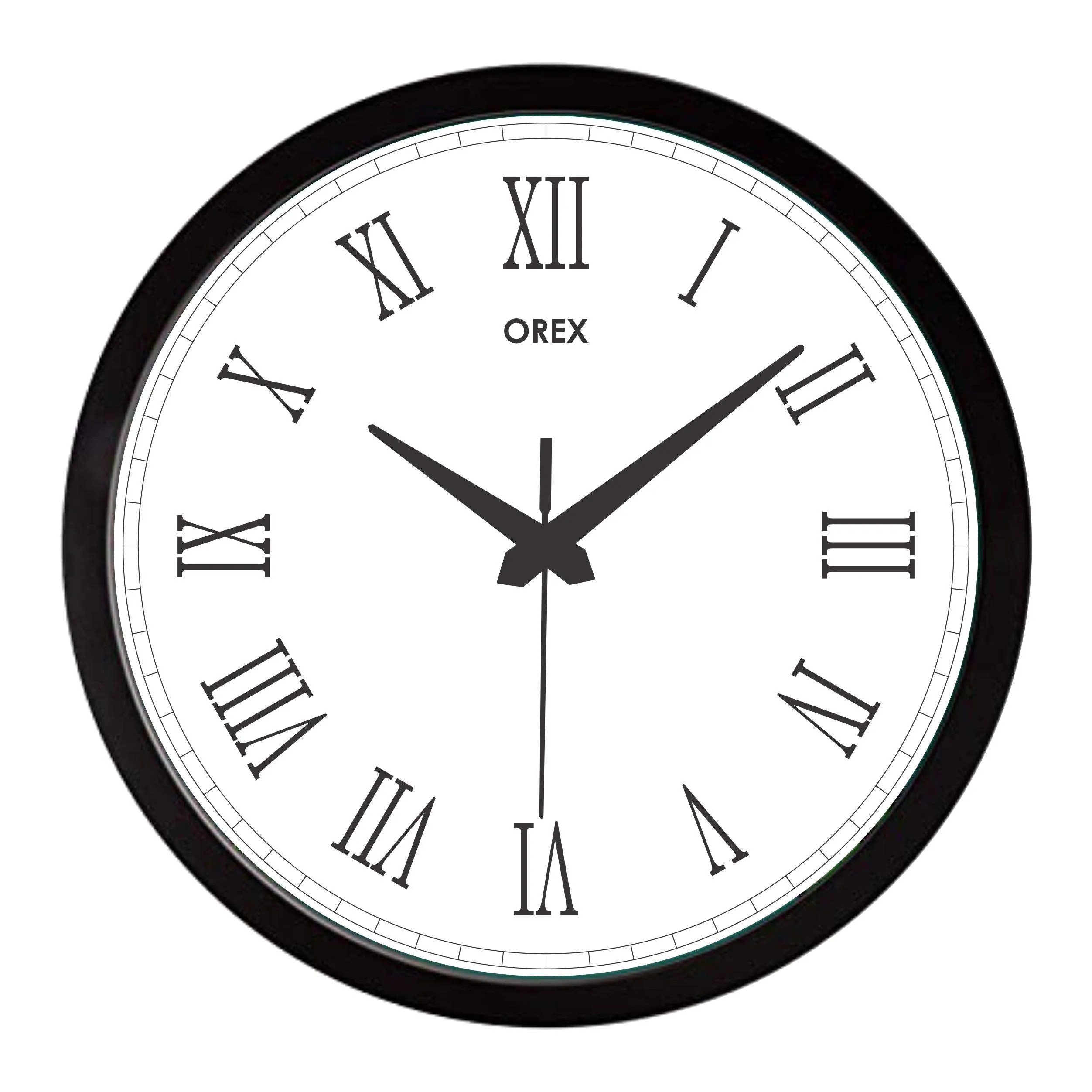 OREX 12 inch Plastic & Glass Wall Clock for Home, Bedroom, Livingroom, Diningroom - Official Design - 006