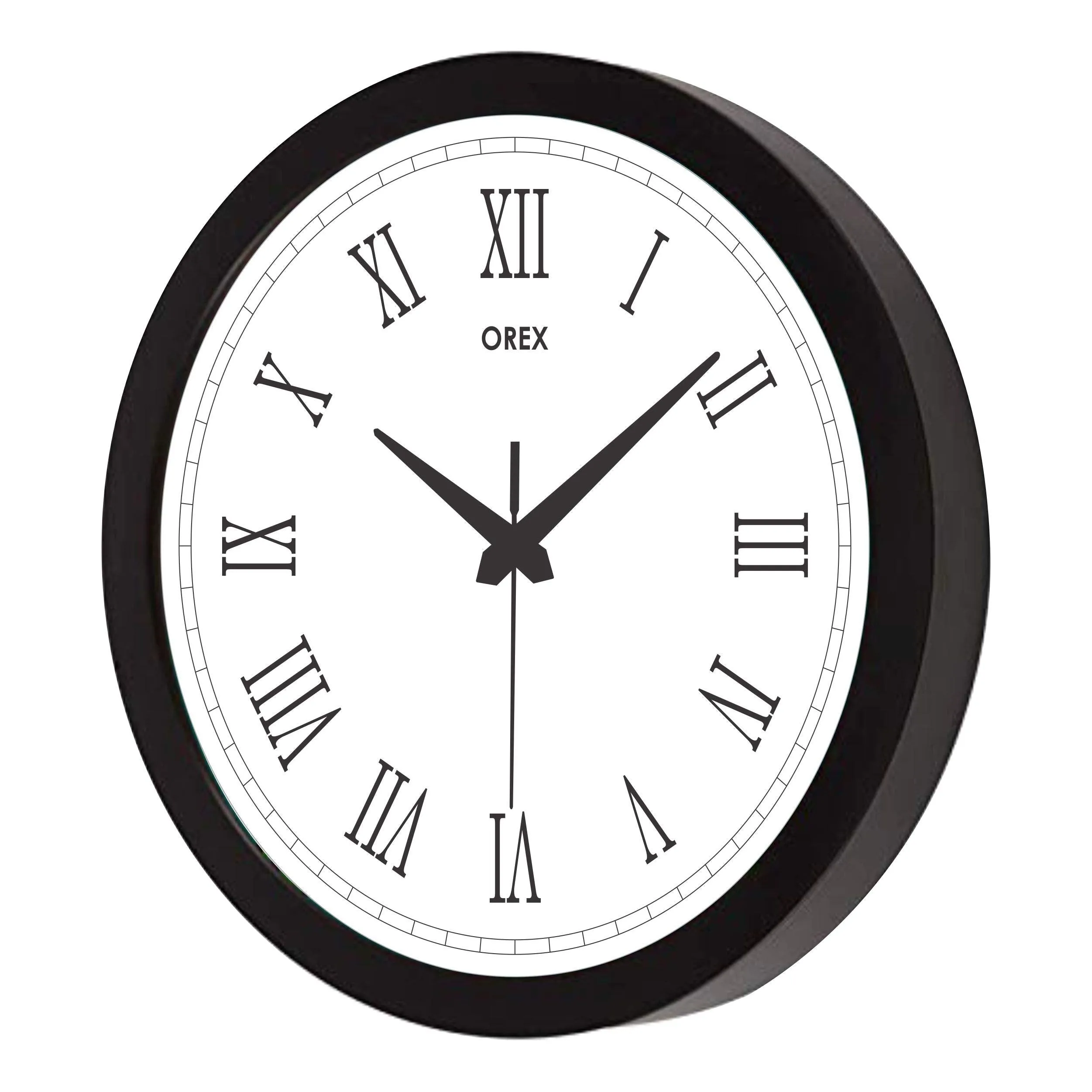 OREX 12 inch Plastic & Glass Wall Clock for Home, Bedroom, Livingroom, Diningroom - Official Design - 006