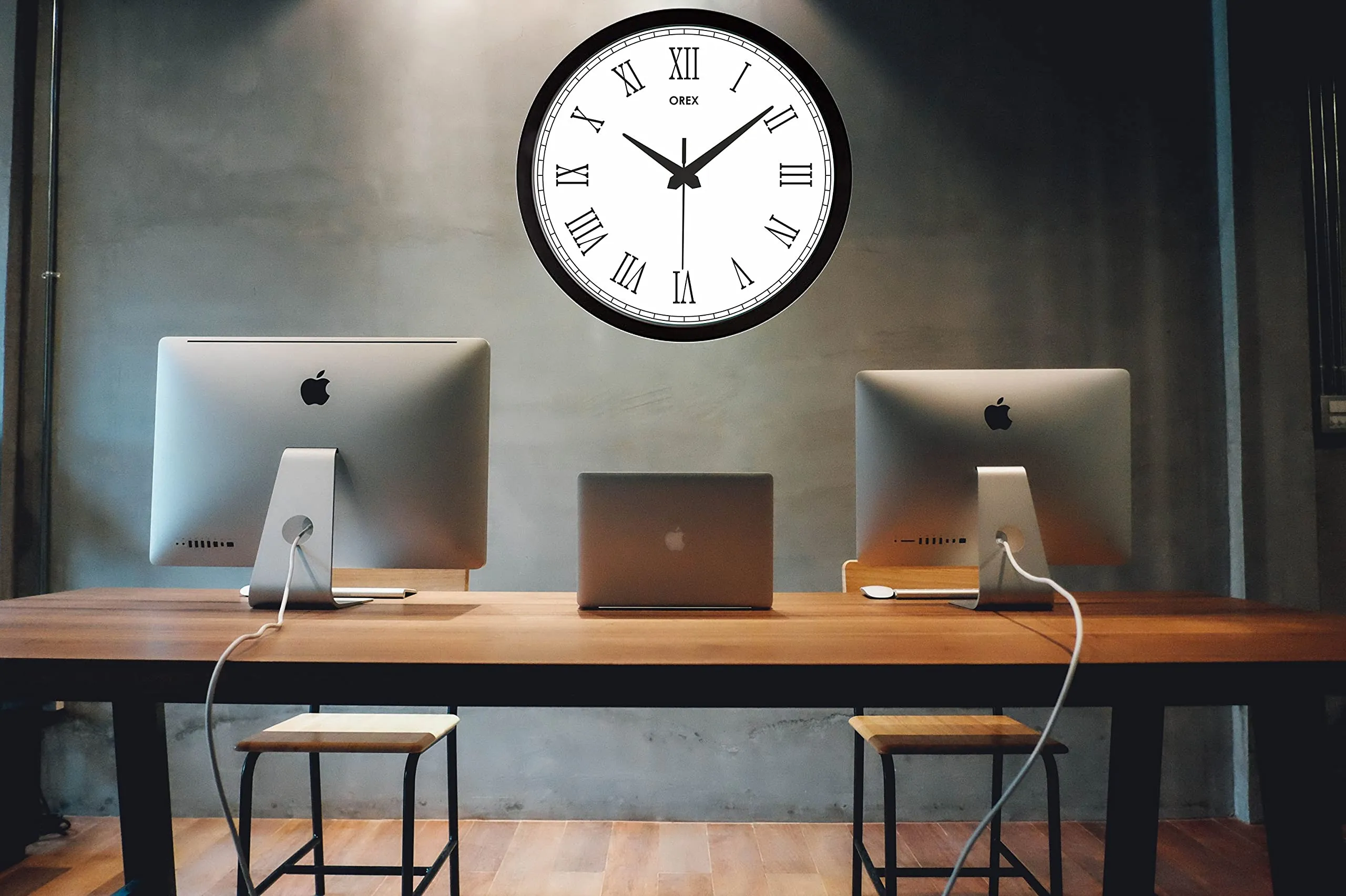 OREX 12 inch Plastic & Glass Wall Clock for Home, Bedroom, Livingroom, Diningroom - Official Design - 006