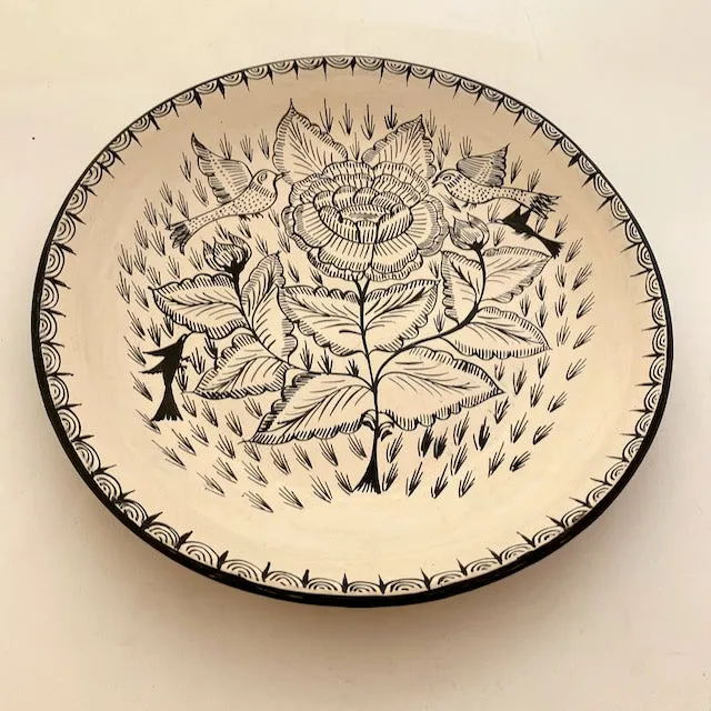 Painted Platter from Huancito with Bride and Groom