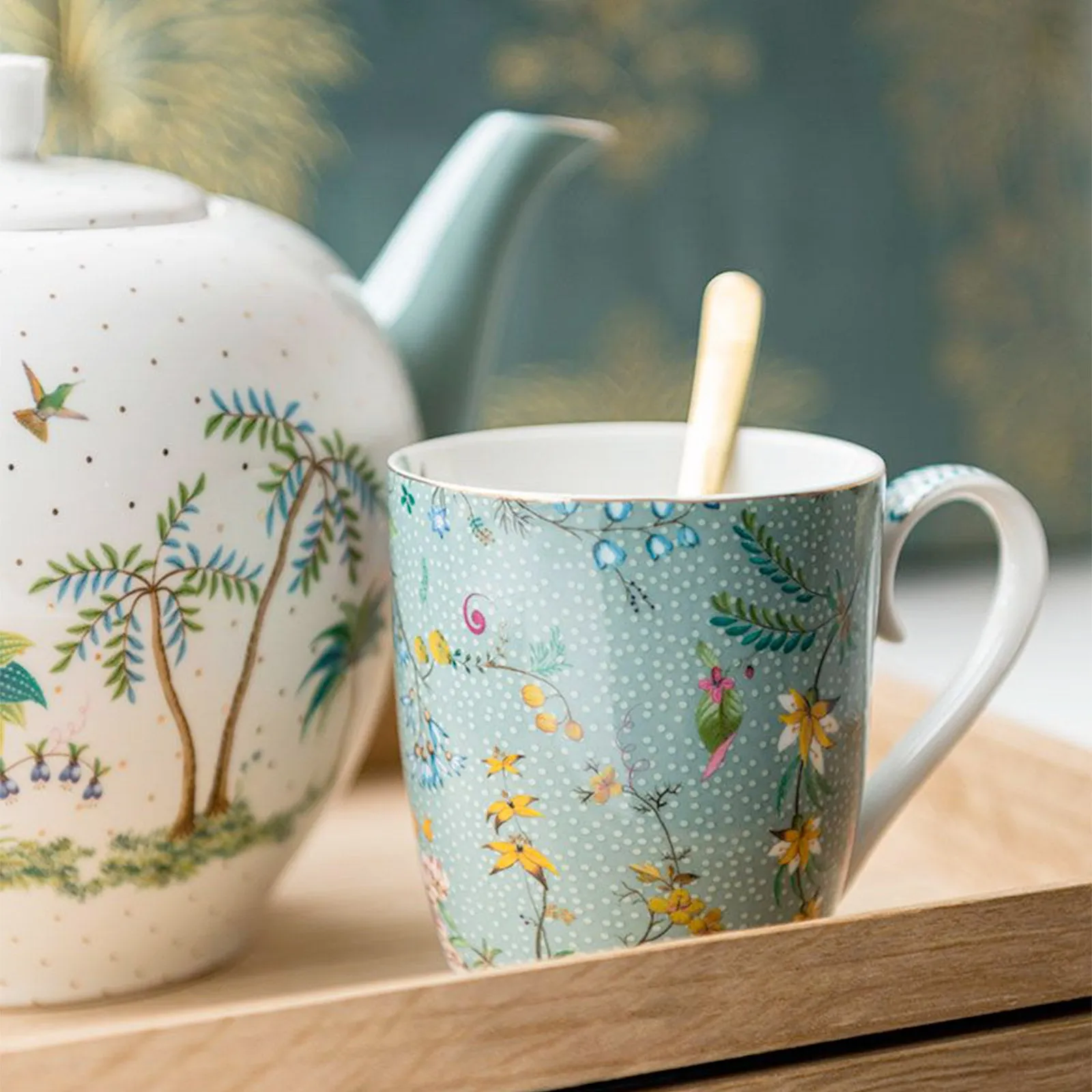 Pip Studio Jolie Flowers Set of 2 Mugs - Blue
