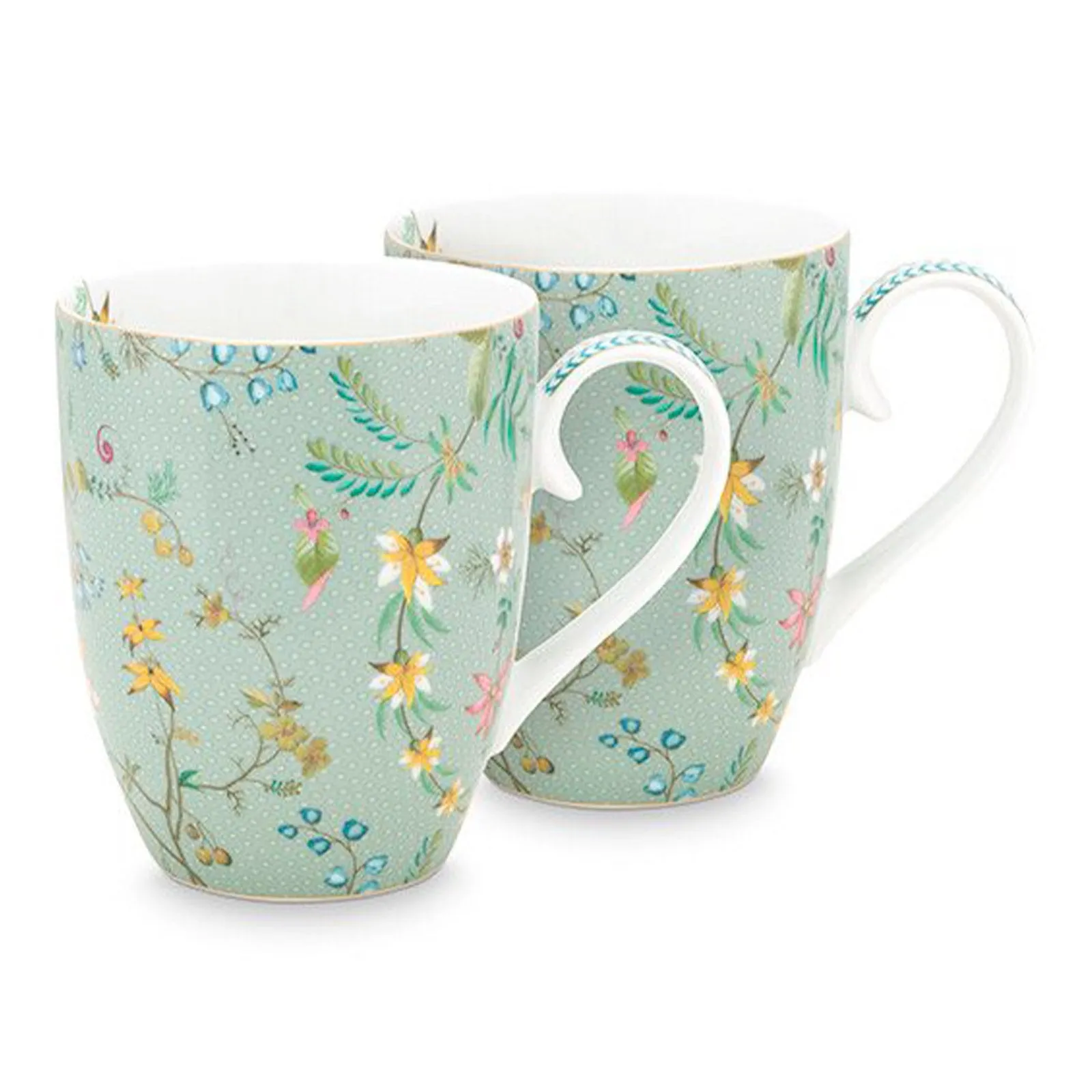 Pip Studio Jolie Flowers Set of 2 Mugs - Blue