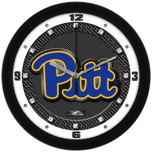 Pittsburgh Panthers Wall Clock - Carbon Fiber Textured