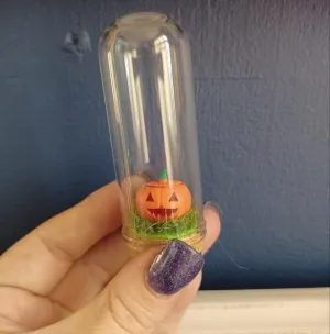 Pumpkin Glass Curio Jar