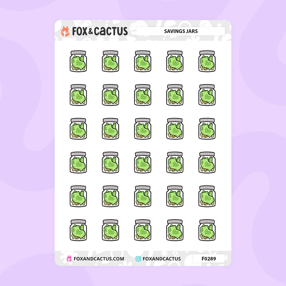 Savings Jar Stickers