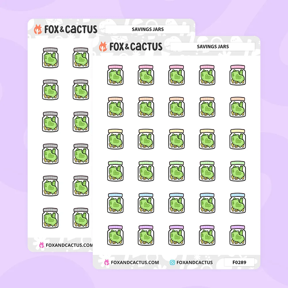 Savings Jar Stickers