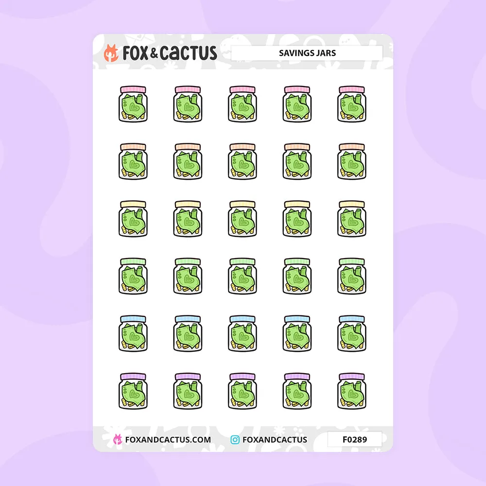 Savings Jar Stickers