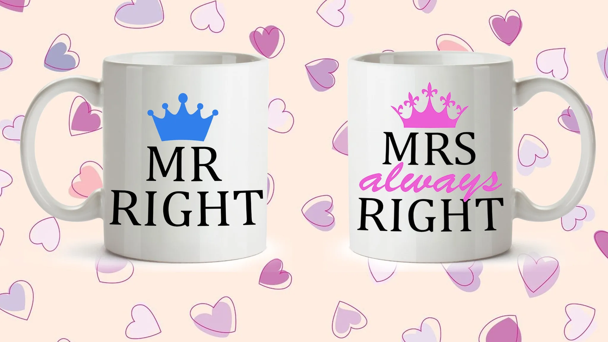 Set of 2 Mr & Mrs Mugs