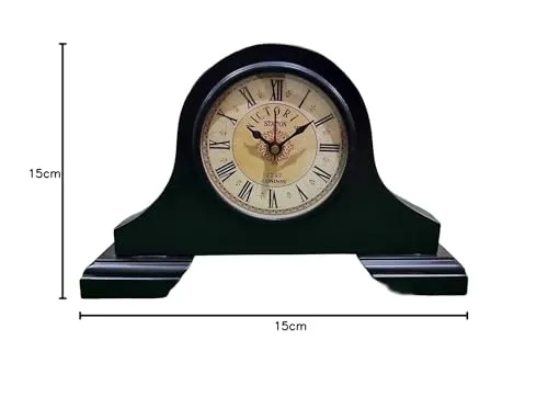 Sky Instruments Wooden Antique Table Clock Strong Wood Desk & Shelf Clocks