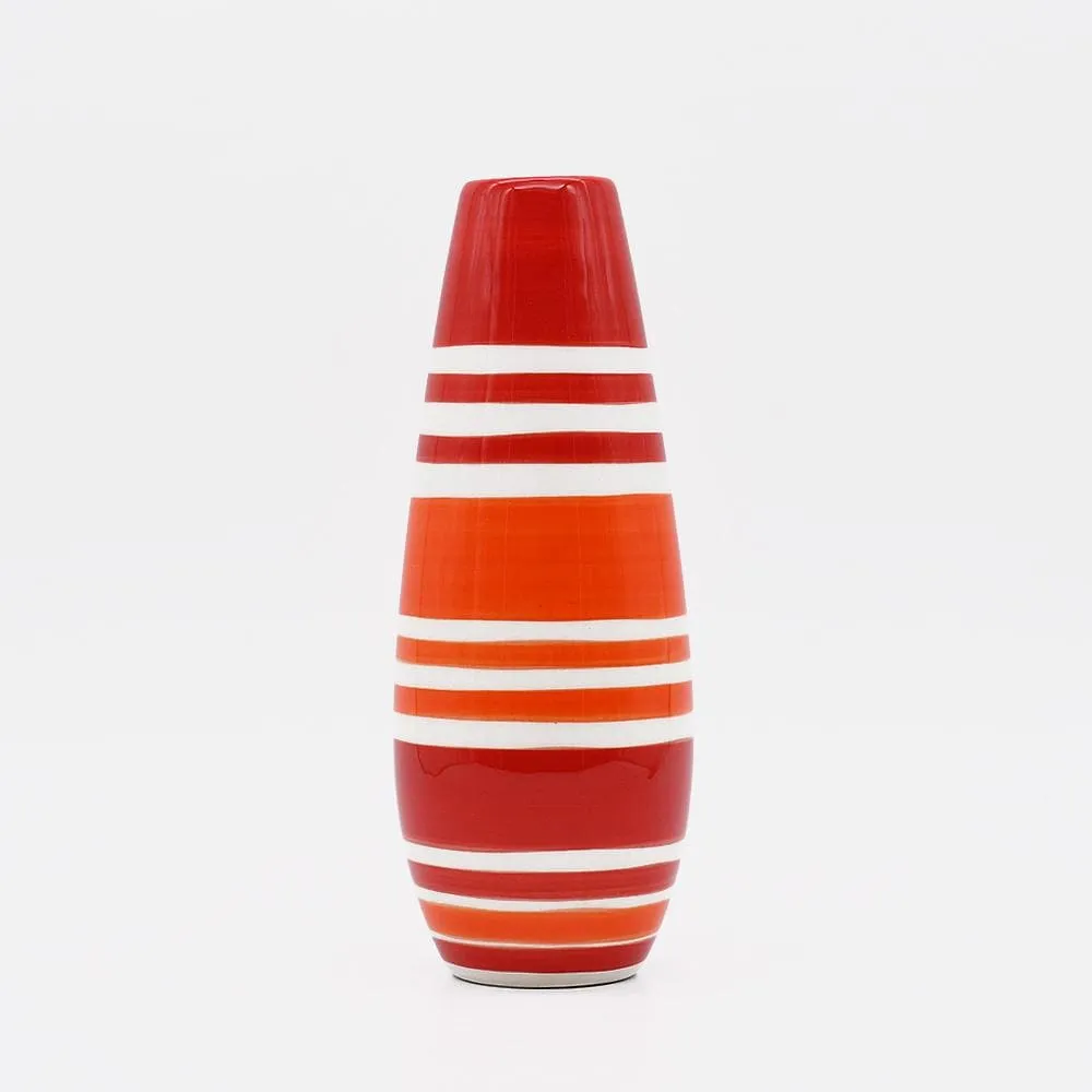 Soliflore en céramique rayé - Rouge
