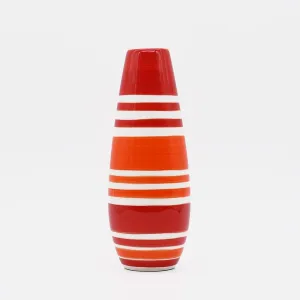 Soliflore en céramique rayé - Rouge
