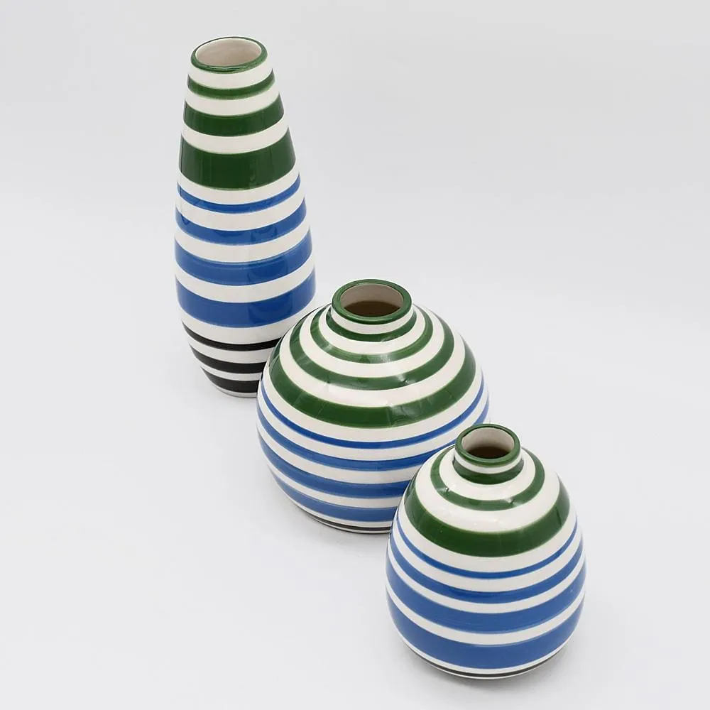 Soliflore en céramique rayé - Vert