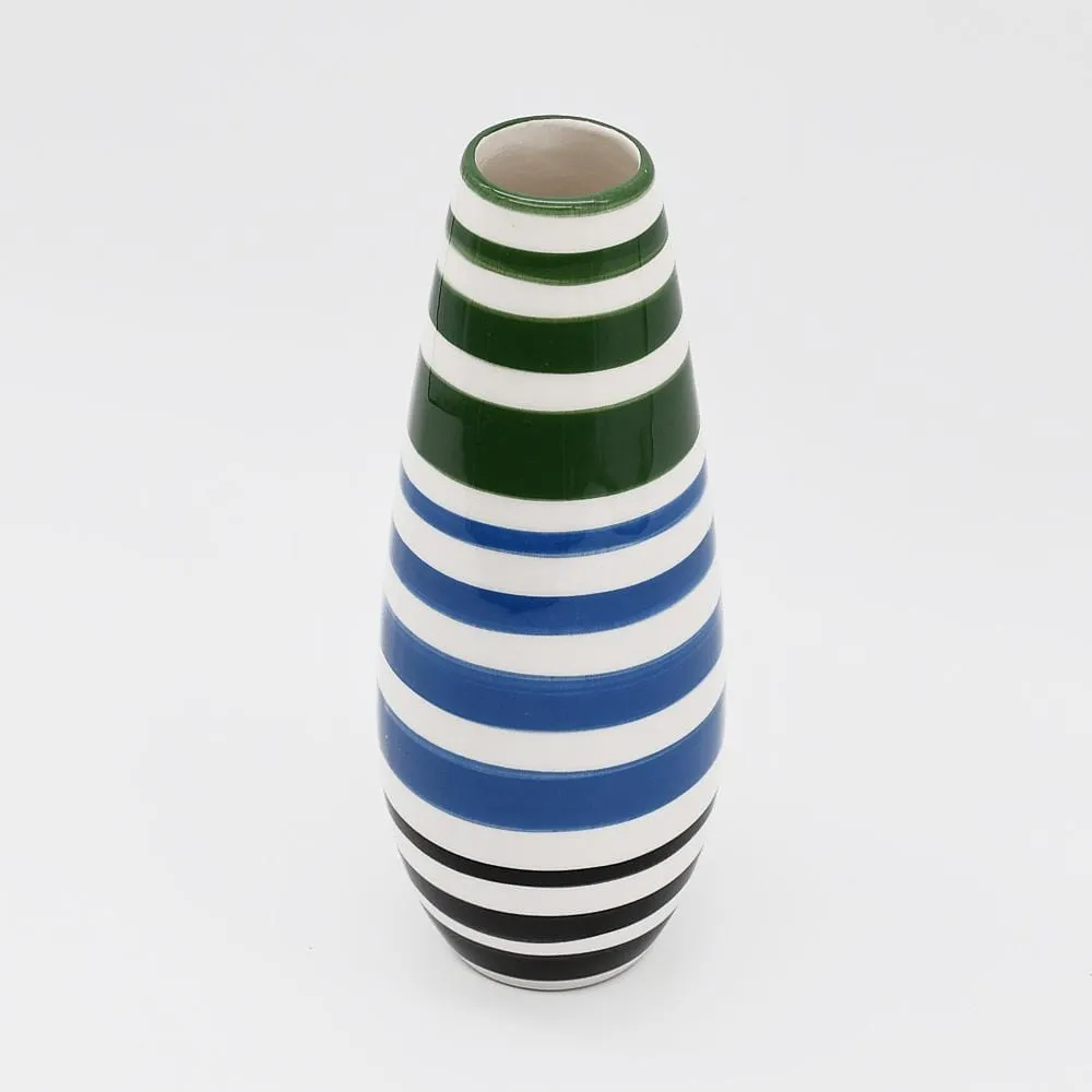 Soliflore en céramique rayé - Vert