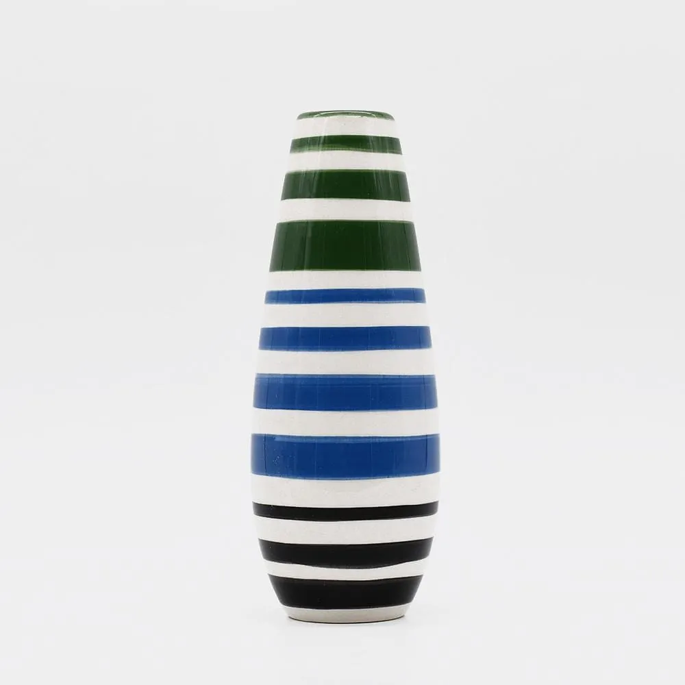 Soliflore en céramique rayé - Vert
