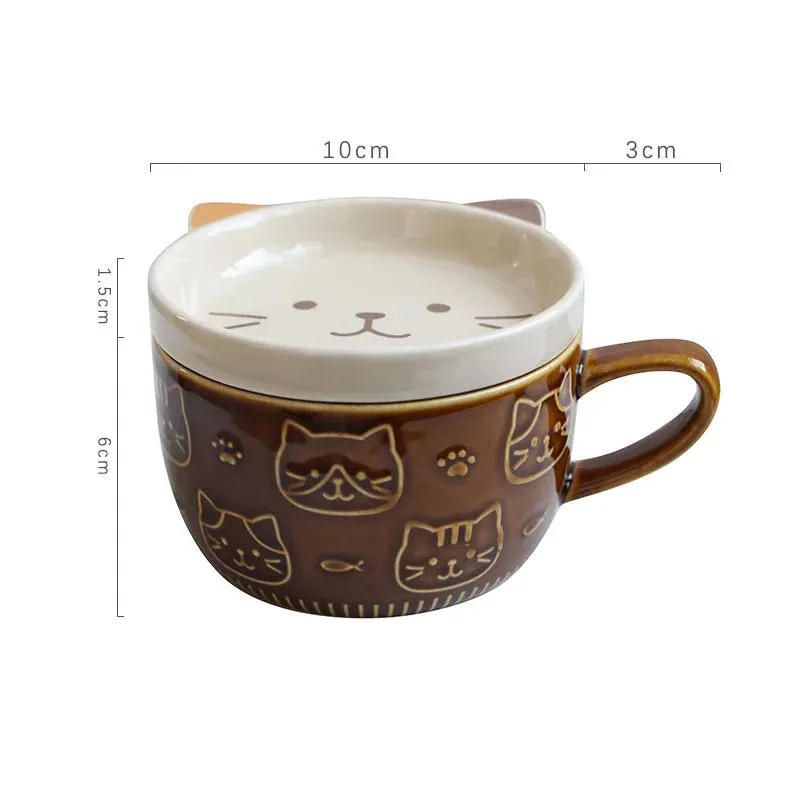 TEEk - Japanese Cat Lid Dish Mug