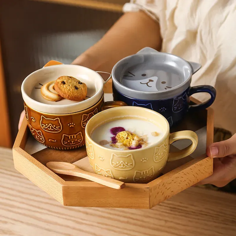 TEEk - Japanese Cat Lid Dish Mug