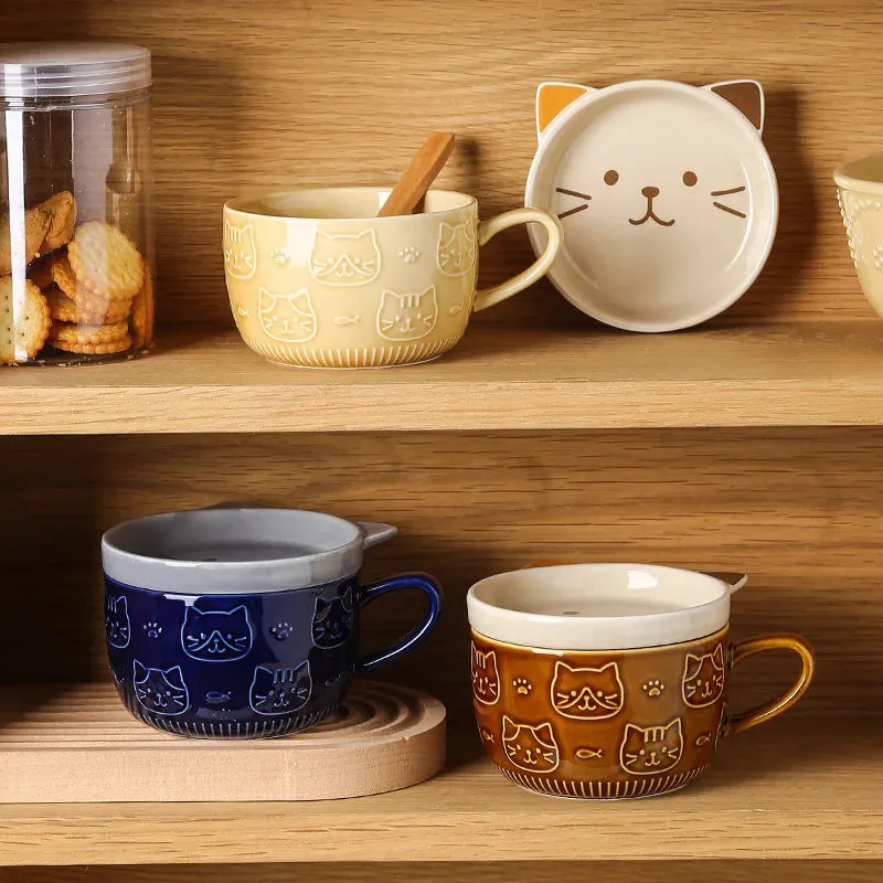 TEEk - Japanese Cat Lid Dish Mug