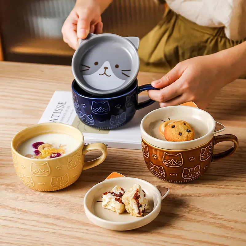 TEEk - Japanese Cat Lid Dish Mug