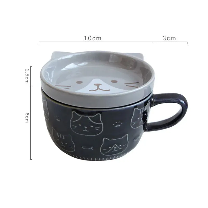 TEEk - Japanese Cat Lid Dish Mug