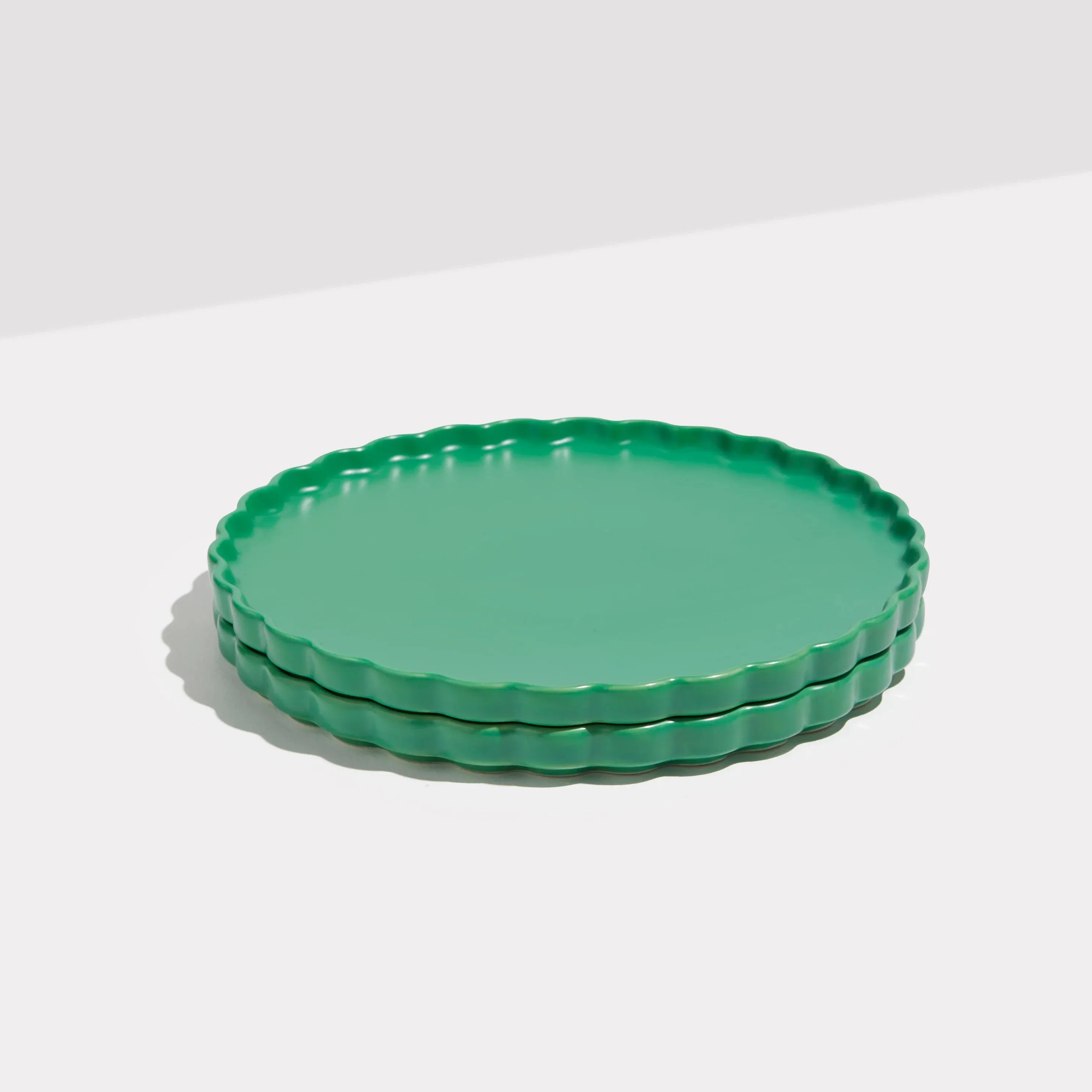 TWO X WAVE SIDE PLATES | Forest Green