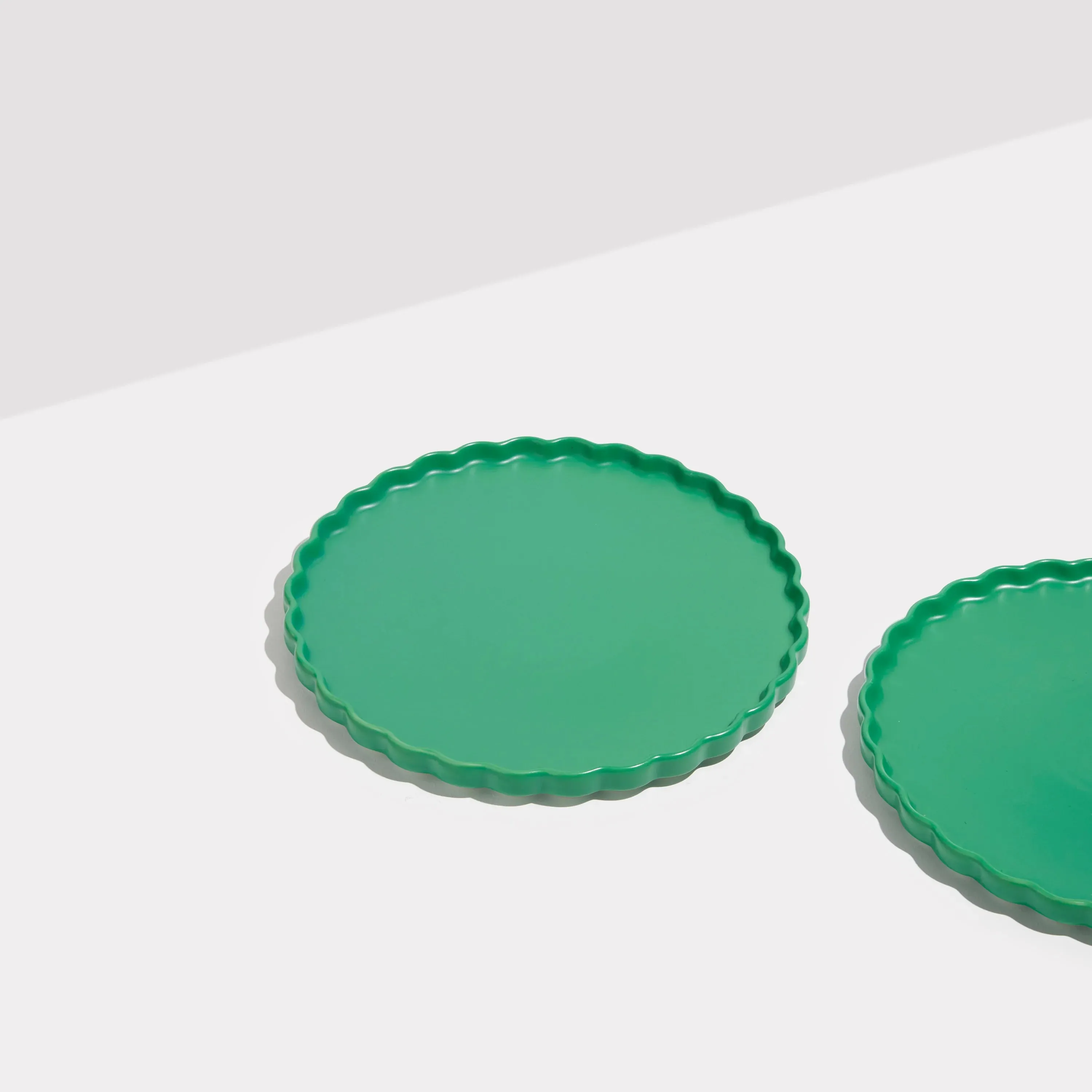TWO X WAVE SIDE PLATES | Forest Green