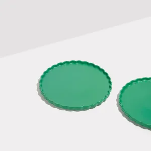 TWO X WAVE SIDE PLATES | Forest Green