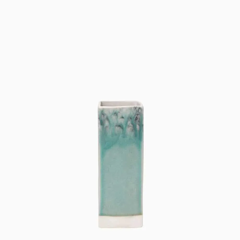 Vase carré en grès "Madeira" - Vert