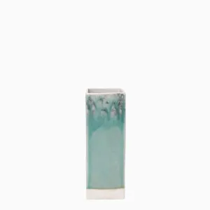 Vase carré en grès "Madeira" - Vert