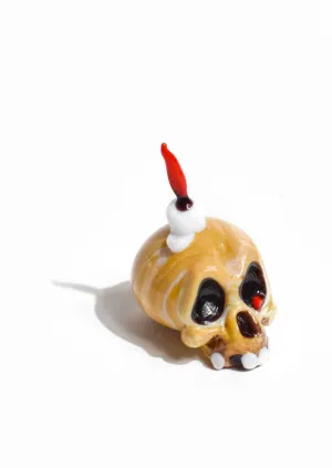Venetian Glass Figurines • Flaming Skull