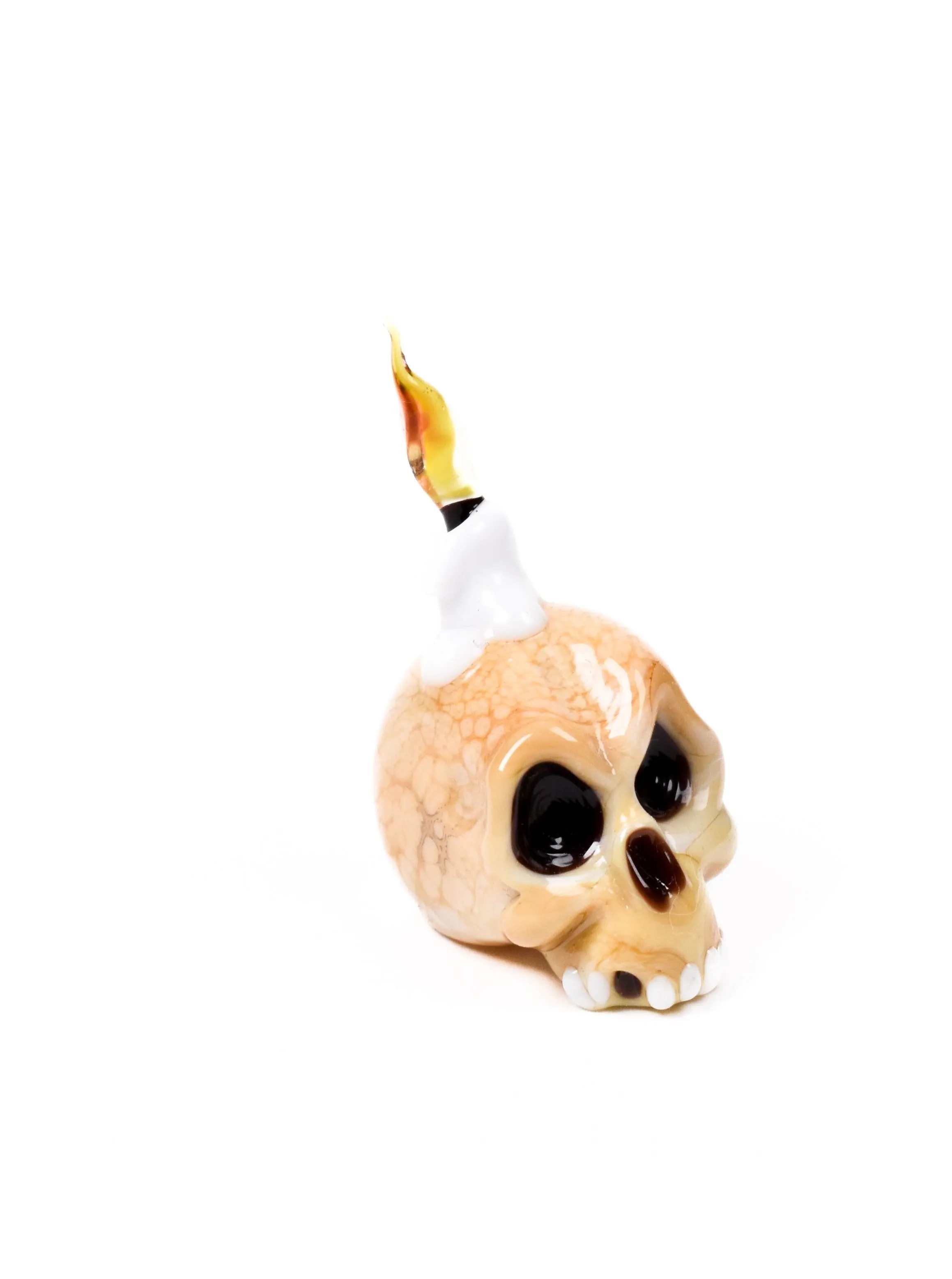 Venetian Glass Figurines • Flaming Skull