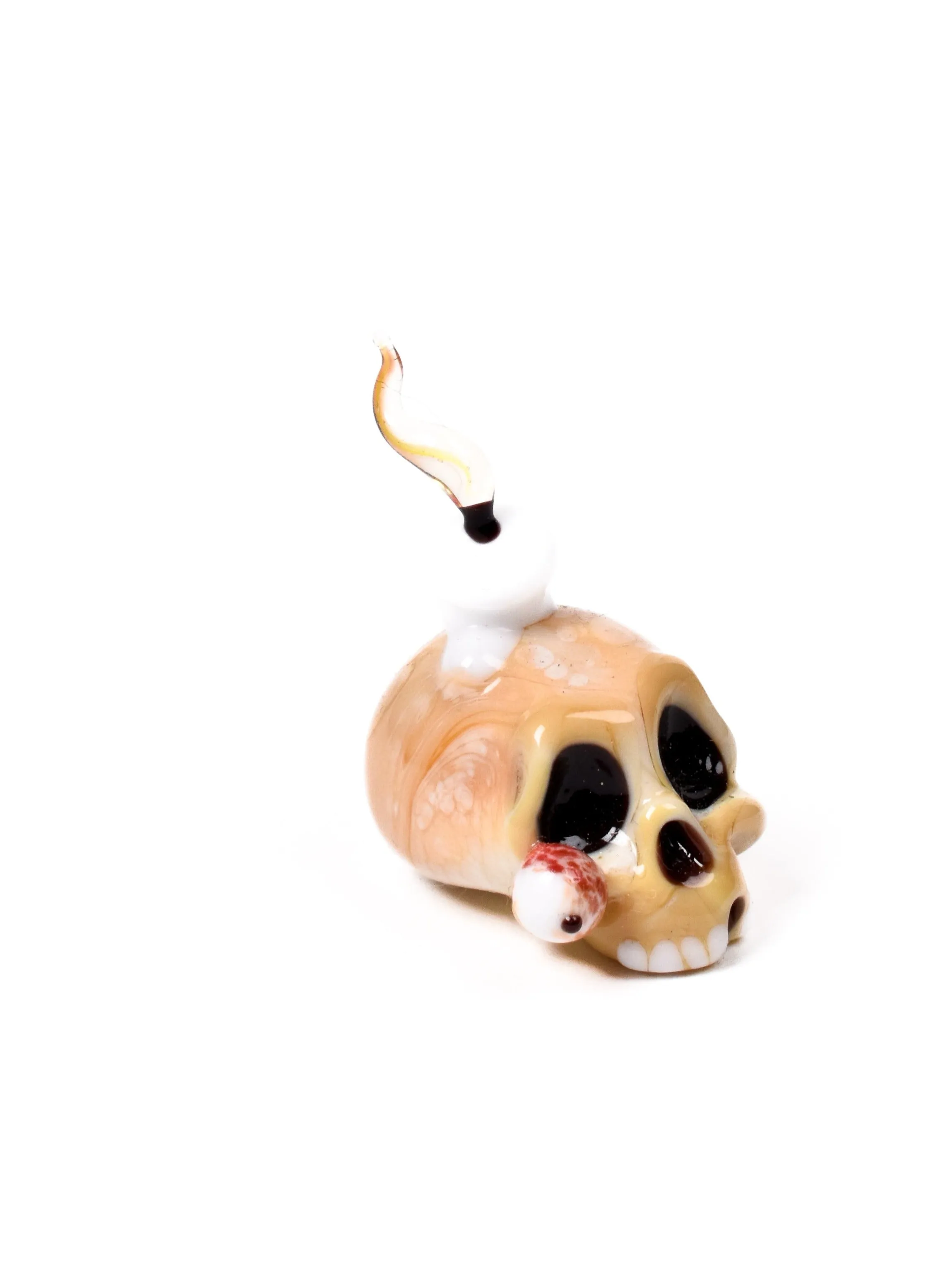 Venetian Glass Figurines • Flaming Skull