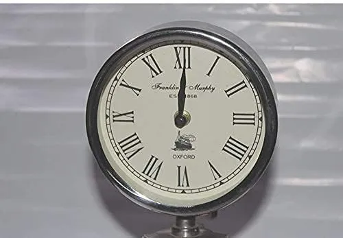 Vintage Craftland || Super Instruments Table Clock Wooden Table Clock with Adjustable Tripod Stand Heavy Quality Table & Floor Standing Roman Number Clock