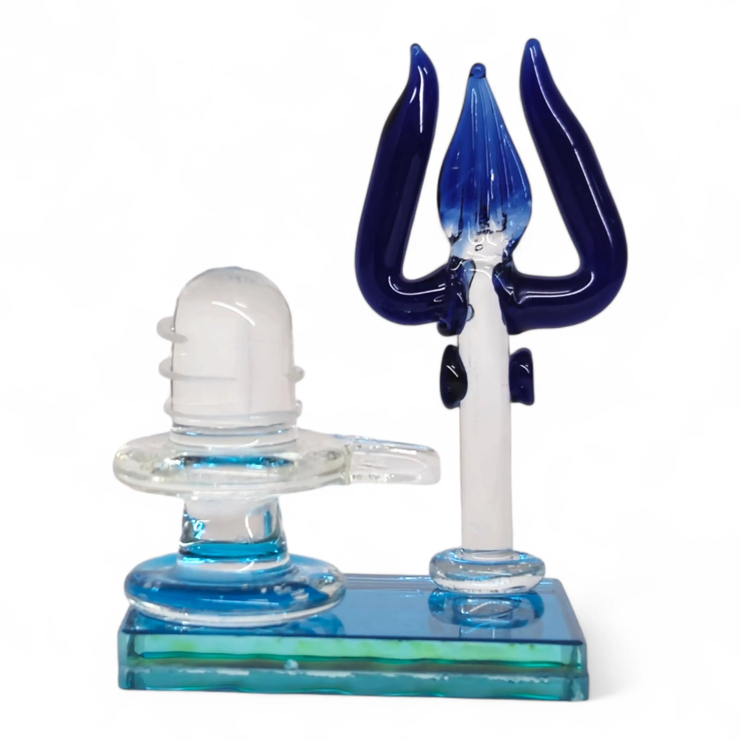 VOIDROP Crystal Glass Energized Shivling with Vasuki and Trishul for Home, Office, Car Desk or Gifting