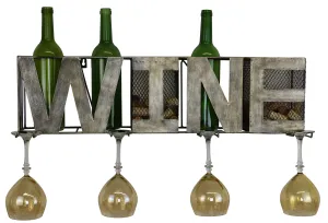 Wall Unit for Bottles, Corks, & Wine Glasses